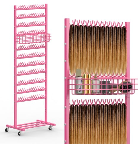 CADUKE Support à tresses pour coiffeurs, double face, 286 broches, Rose