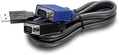 TRENDnet USB VGA Combo KVM männlich zu männlich Kabel, VGA/SVGA HDB 15-Pin männlich auf männlich, USB 1.1 Typ A, 3,1 Meter, TK-CU10