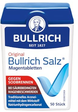 Bullrich Salz | bei Sodbrennen & Magenbeschwerden | 50 Tabletten | Mit Natriumhydrogencarbonat | Neutralisiert überschüssige Magensäure | Mild wirkendes Arzneimittel