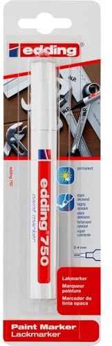 edding 750 lackmarkörer – vit – 1 penna – rund spets 2–4 mm – färgpenna för märkning och märkning av metall, glas, sten eller plast – värmebeständig, permanent, tork- och vattentät