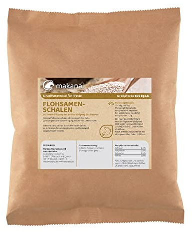 Makana Flohsamenschalen für Pferde, ganz, 1000 g Beutel
