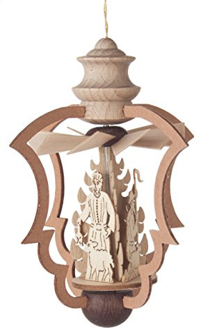 DREGENO Hänge-Pyramide Wärmespiel „Christi Geburt“, Laubsäge-Optik, von DREGENO SEIFFEN 10,5 cm – Original erzgebirgische Handarbeit