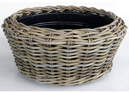 Van der Leeden Drypot® Pflanzschale Rattan grau, D55 x H24 cm
