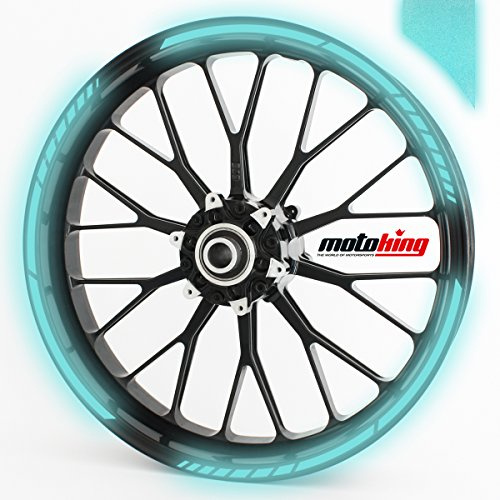 Motoking Felgenrandaufkleber im GP Design REFLEKTIEREND/für 15 bis 19 / REFLEKTIEREND BLAU