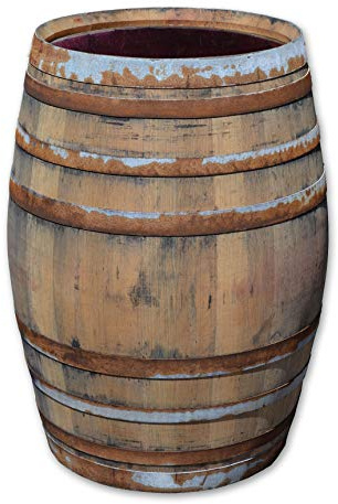 Regentonne, Regensammler, Weinfass Barrique aus Eiche 225 Liter - rustikal (Regenfass offen)