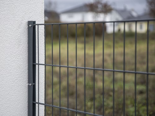 Zaunanschlussschiene für Doppelstabmatten, RAL 7016 Anthrazit, 1240 mm | U-Form für flexible Montage | Für 6/5/6 & 8/6/8 Gittermatten | Wand- & Pfostenanschluss