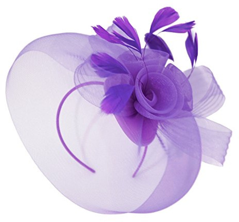 Caprilite Pop Feather Flower Fascinator Hat Veil Net Headband Clip Ascot Derby Races Wedding