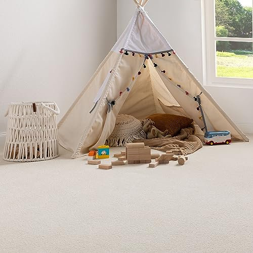 Steffensmeier Teppichboden Cambridge Young Meterware | Auslegware für Kinderzimmer Wohnzimmer Schlafzimmer | Creme, Größe: 300x400 cm