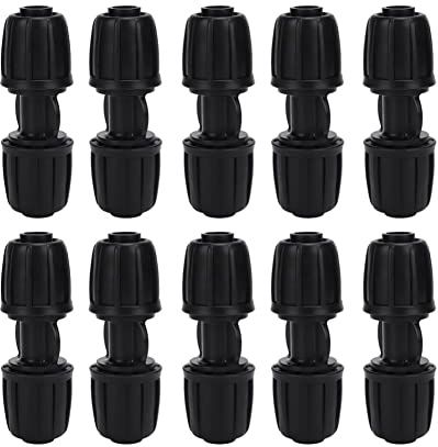 Famus Raccordo per irrigazione a Goccia da Giardino Straight Water Connector per Tubo PE 16mm 10Pcs