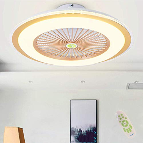 JJXD Quiet Ceiling Fan with Lighting LED Fan Ceiling Lights Adjustable 3 Wind Speed Dimmable with Remote Control Modern for Bedroom Living Room Dining Room Children's Room Light,Gold