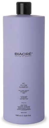 No Yellow Shampoo Biacre 1000 ml Anti-Gelb verbessert blondes, gebleichtes, graues oder gesträhntes Haar.