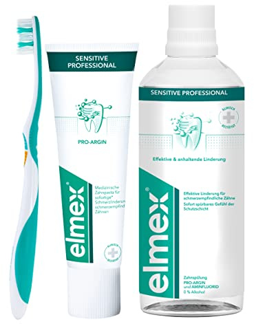 elmex Set Sensitive Professional mit Zahnpasta, Mundspülung & Zahnbürste