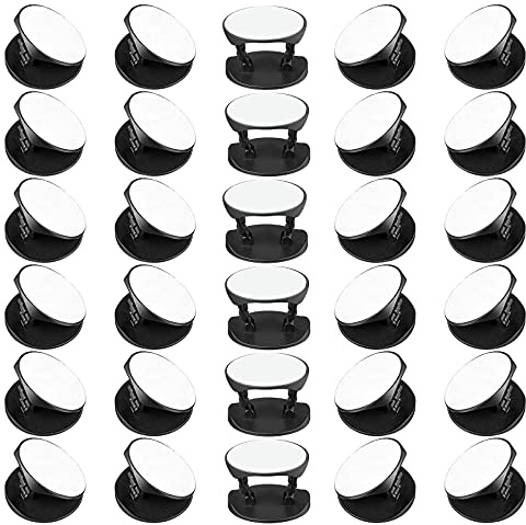 30PCS Collapsible Phone Holders, Adhesive Cell Phones Grip Holder Blank Phone Finger Expanding Stand Holder with Two-Sided Sticker for Smartphone and Tablets (Black)