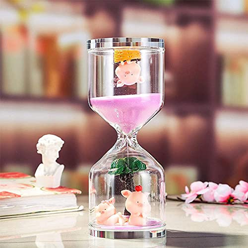 15 Minutes Sand Hourglass, Hourglass Sand Timer, Beautiful Desktop Hourglass Exquisite Sand Glass for Ornament Decoration Living Room Office Bedroom Party Festival Pink,30 minutes