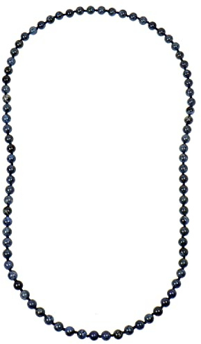 ELEDORO Edelstein Kette Damen 80 cm Endloskette 8 mm handgeknotet