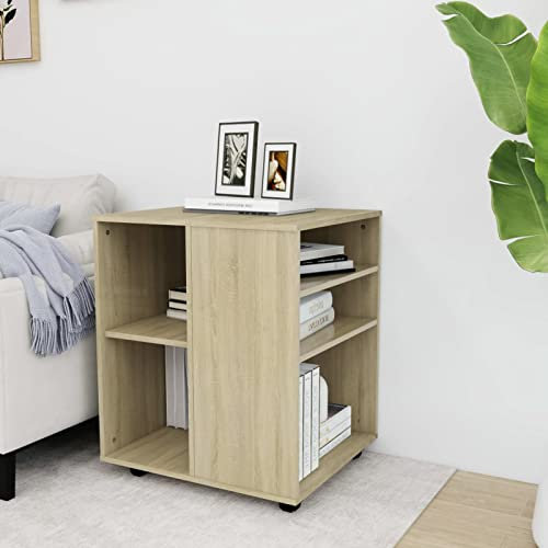 Voupuoda Rollschrank, Aktenschrank, Büroschrank, Lagerschrank, Beistelltisch, Standschrank, Sonoma-Eiche 60x53x72 cm Spanplatte