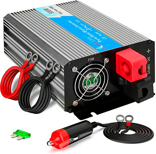 EXTRALINK Wechselrichter 12V auf 230V Reiner Sinus 500W 1000W Spitze – Spannungswandler mit USB, Zigarettenanzünder Stecker, Lüfter & 4-Fach Schutz – für Auto, Wohnmobil, Boot, Camping, Solar