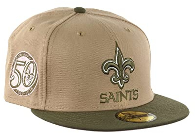 New Era NFL American Football – Cap Basecap beige olivgrön – Sidepatch Teamlogo