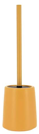PLUS HOME Escobilla de baño con escobillero gres,escobilla de váter para el Cuarto de baño y Aseo tamaño 40x11.5cm Color Amarillo Mostaza.