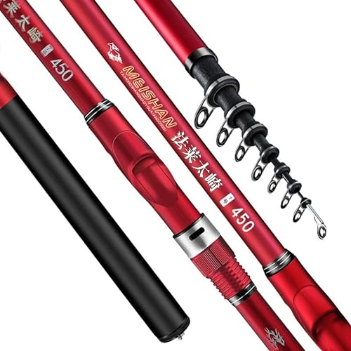 AMEEDA Allround Angelrute Neue Carbonfelsen-Angelrute 5.3M 6.0M Ultraleichte, Ultraharte, Tragbare Karpfenrute, Teleskopische Meeresangelrute, Die Rotierende Stange Surft Einsteiger (Size : 6.0 m)
