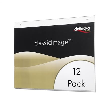 Deflecto a4 Landscape Wall Sign Holder Pack of 12 a4 Sign Holder Wall Mounted Document Poster Advertising Board Display Letter Board Message