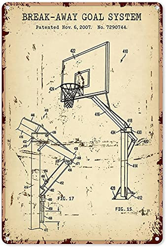 Basketball Sign Bedroom Door Break Away Goal System Wall Decor Art Gift For Men Boys Roomch Home Decor Art Wall Decor Metal Sign Poster 8X12 Inches