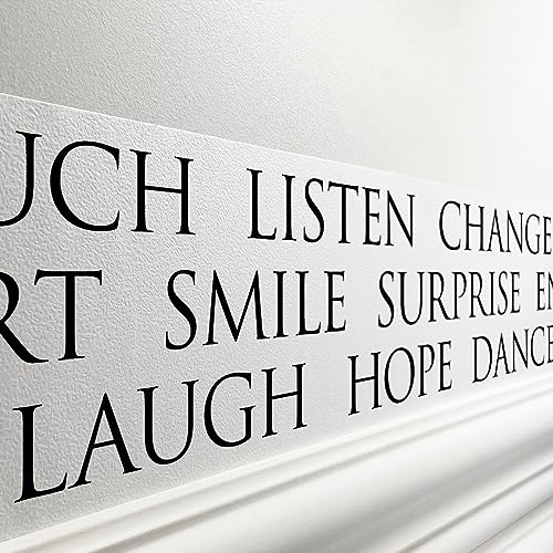 Anna Wand – Selbstklebende Bordüre Tapetenbordüre BEAUTIFUL WORDS” positive Worte s/w – 450 x 11.5 cm – Made in Germany