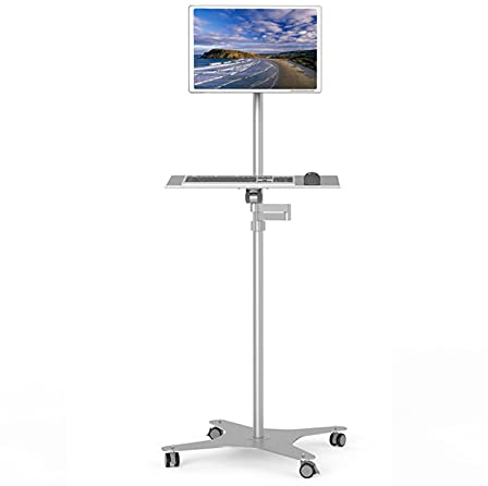 Monitor Halterung Bodenstehender Monitorständer. Mobile Einzelmonitorständerhalterung mit Rollen und Tastaturablage. Höhenverstellbarer LCD-Monitorständer for 10-34-Zoll-Monitore Monitor Arme ( Size :