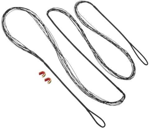PATIKIL Bow String Replacement,12 Strands Recurve Bowstring with Nock Point for AMO 58 Traditional Recurve Bow, Black