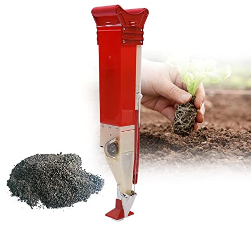 Froulaland Manual ajustable Fertilizante Agrícola Aplicador de Fertilizante Esparcidor de Fertilizantes Jardín Sembradora de Mano Plantador de verduras (tubo único)