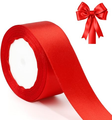 Schleifenband Rot Geschenkband Rot 4cm 23m Rotes Band Geschenkband Hochzeit Satinband Rotband Geschenk Schleifenbands Weihnachten Rotes Geschenkbands Rotband Weinachten Satinband Taufe und Geburtstag