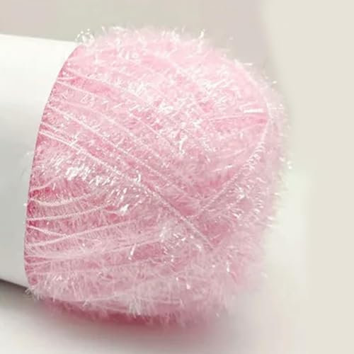 CIVIOOH 50g Shiny Dishcloths Yarn Polyester Glass Silk Pastel Scrubby Yarn for Crocheting Weaving Handmade Craft
