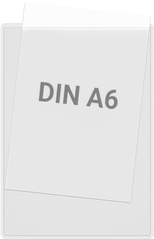 KLEBASTO Selbstklebetaschen | transparent | Sichttaschen zum Kleben | Infotaschen zum kleben | Rechtecktaschen (transparent, DIN A6 | schmale seite offen, 20)