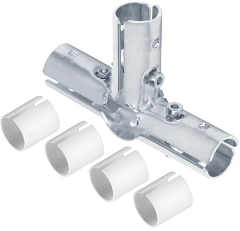 eoere 12 Sets 4 Way Cross T Pipe Clamp, Structural Pipe Connector Fits 1/2 EMT Conduit with PE Adapter Shims