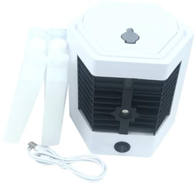 Giuneuow Mini Air Conditioning Fan Desktop Cooler Fan USB Portable Humidifier Water Cooling Fan for Bedroom and Desktop Easy to Use