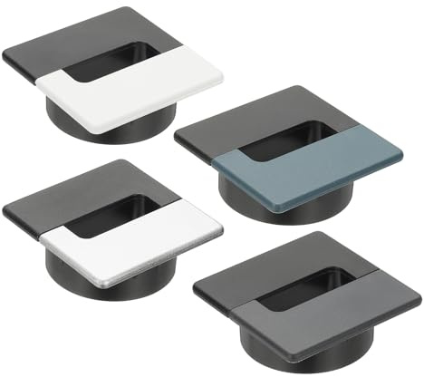 PATIKIL 2.4 Inch Desk Grommet, 4Pcs Cable Grommet Wire Management Cable Hole Cover Cord Organizer for Office Home Table Countertop, Black/White, Black/Blue, Black/Gray, Black/Silver