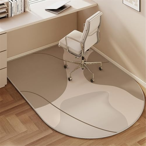 Odot Alfombra para Silla de Escritorio Sencillo Alfombra Protectora Suelo Silla Ruedas Antideslizante Gaming, Tapete de Protección de Oficina/Sala de Juegos para Suelos Duros (Marrón,80x120cm)