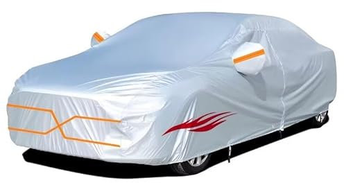 generisch Vier-Jahreszeiten Abdeckplane kompatibel mit Tesla Model S Plaid Plus 2021,Regen-,Schnee-,Sonnen- und staubdichte Outdoor Autoabdeckung(Silver red)