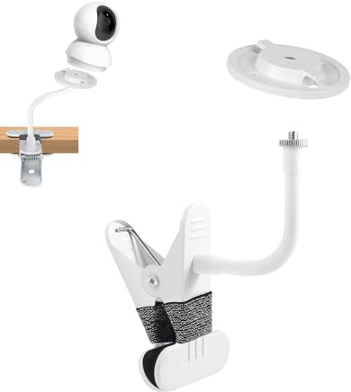 Soporte de Clip Flexible Lonnky para Cámaras TP-Link Tapo C200/C210/C220/C230, Brazo de Cisne Ajustable de 15 cm para Seguridad Interior Exterior y Vigilabebés | Soporte de abrazadera ajustable de cuello de cisne de 15 cm para seguridad en interiores y exteriores y uso en monitor de