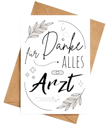Dankeskarte Arzt Klappkarte Danke für alles Arzt Dankeschön Geschenk DIN A6 mit Umschlag
