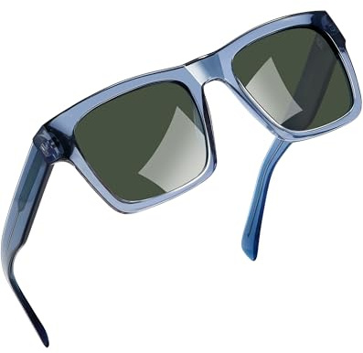 Joopin Acetat Rechteckige Sonnenbrille Herren Groß Polarisiert Retro UV400 | Acetat Bügel & TR90 Rahmen, Groß, Klassisch, Schlicht, 90er, Unisex, Fahren, Angeln, Einkaufen, Reisen, Wandern, Outdoor