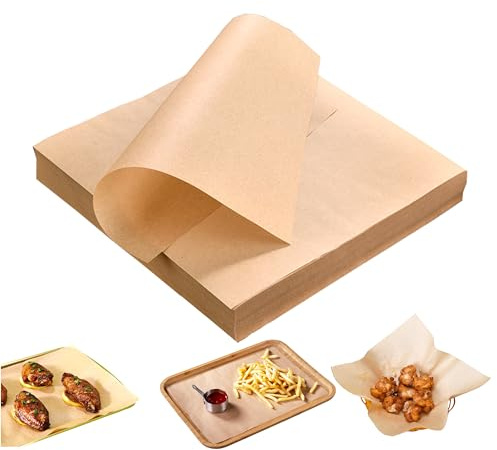 100 feuilles de papier cuisson antiadhésif - Papier sulfurisé alimentaire pour cuisine, air fryer, grill & friture - Papier cuisson air fryer universel pour emballage et cuisson (40 * 60CM)
