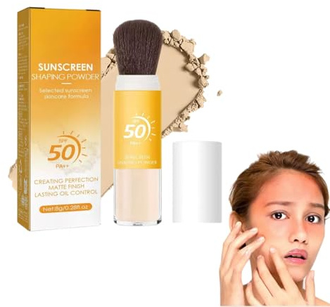 Powder Sunscreen for Scalp SPF 50,Scalp Sunsc/reen Powd/er Spf 50 With Brush,Sca/lp Sunsc/reen Setting Powd/er for Face,Mineral Sunscreen Setting Powder,Makeup Setting Powders For all Women And Girls