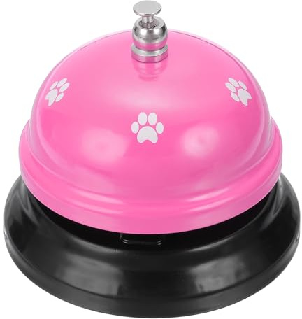 sourcing map Desk Service Call Bell, 2.95 Inch Metal Dinner Service Bell Ring for Hotel Restaurant Reception Area and Wedding Party Events, Pink