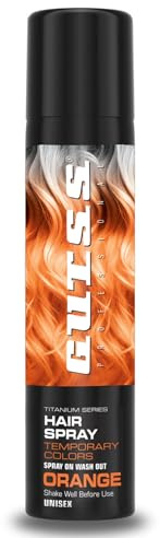 Gutss Professional Temporary Hair Colour Spray | Washable, Shiny Finish | Unisex – For Men & Women | For All Hair Types | 150ml – Orange