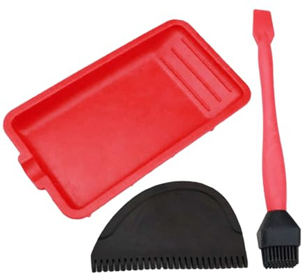Kit colle silicone - Applicateur de colle à bois 20 x 15 cm, outils de menuiserie, ensemble sans désordre, écarteur complet | Brosses robustes et plateau réutilisables pour le traitement du