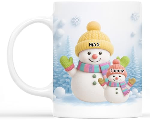 Geschenke Mall Personalisierte Tasse - Schneemann-Weihnachtstasse - Weihnachtstasse für Mamas, Geschenk Mama, Oma Tasse Personalisiert, Beste Oma Tasse (Modell #1)