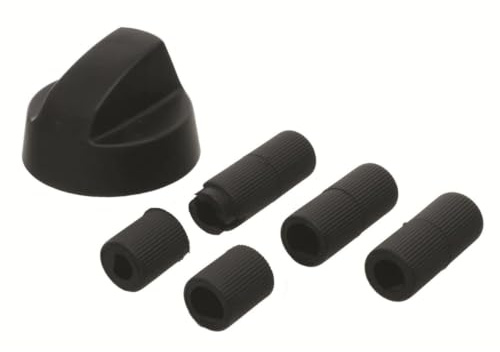 Reliapart Black Control Knob With Five Adapters Universal Fitting for Ovens