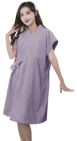 JIAHG Damen Saunakilt ärmelloser Wickel-Bademantel aus Waffel-Mikrofaser, saugstarkes Duschtuch für Spa, Schwimmbad, Pool & Strand, Sommer Badmantel, 95 x 150 cm