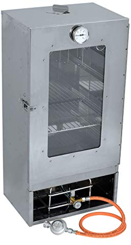 Nischenmarkt Räucherofen/Räucherschrank Edelstahl mit Sichtscheibe [ mit 2,5kw Gasbrenner]
